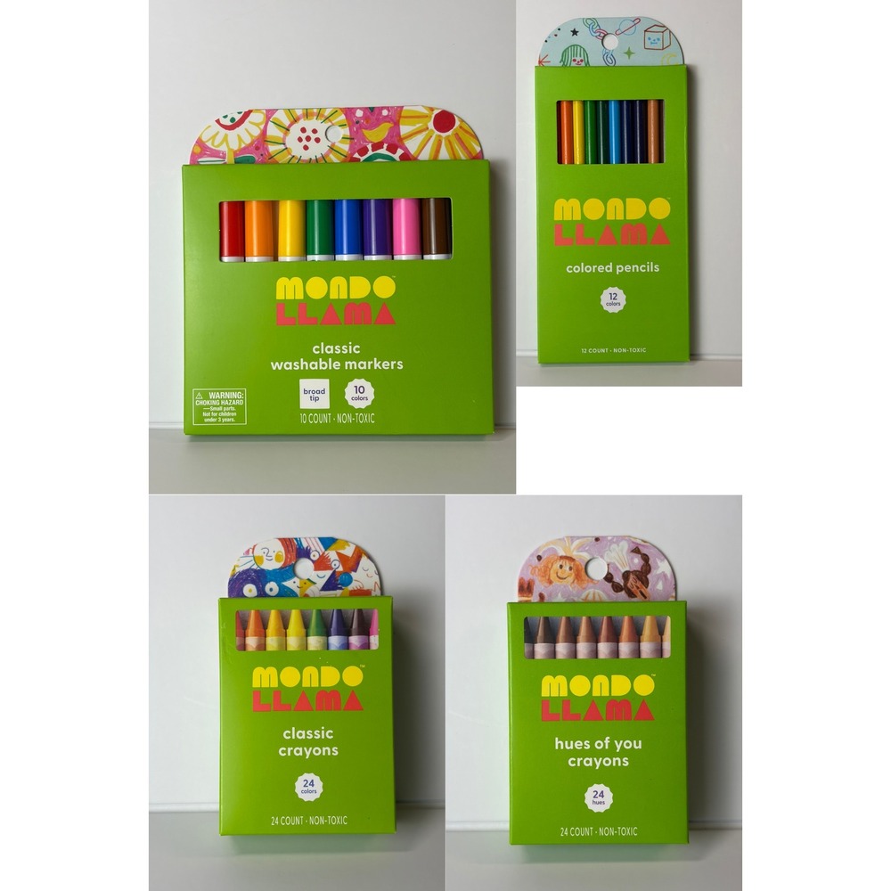 Mondo Llama Markers, Colored Pencil, Crayons Bundle